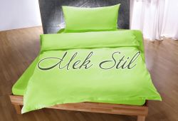 Едноцветно спално бельо за единично легло в зелено